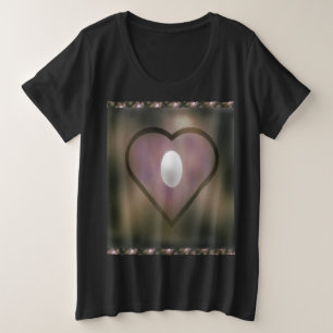 Witte haren, quilt-stijl, roodgrijze winterkleuren grote maat t-shirt