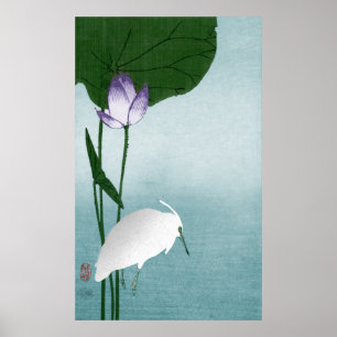 Witte haron en lotus (Hasu ni shirasagi) Poster