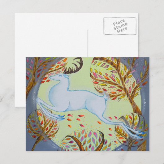 Witte hart. briefkaart (Voorkant / Achterkant)