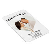 Witte Hart Foto Huwelijk Save the Date Magneet (Rechterzijde)