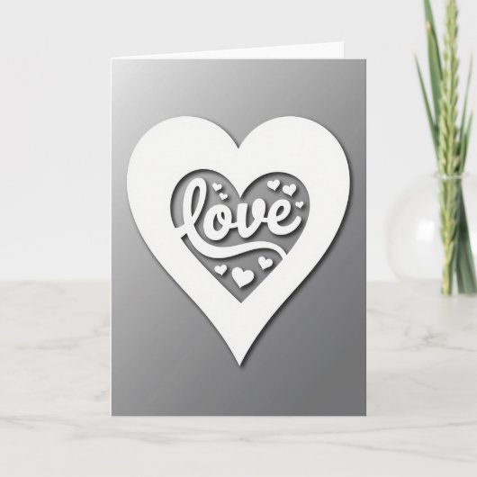 Witte Hart Liefdes Kunstkaart Kaart (Voorkant)