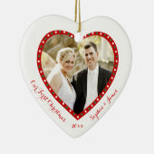 Witte Hart Onze Eerste Kerstboomversiering Keramisch Ornament (Rechts)