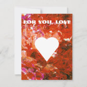 Witte hart op rode aanpasbare platte valentine feestdagenkaart (Voorkant)