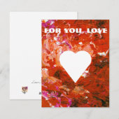 Witte Hart op Rood Aanpasbare Platte Valentijn Feestdagenkaart (Voorkant / Achterkant)