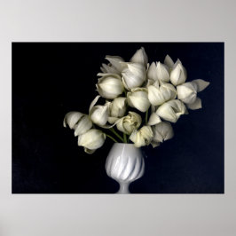 Witte hart op zwart poster