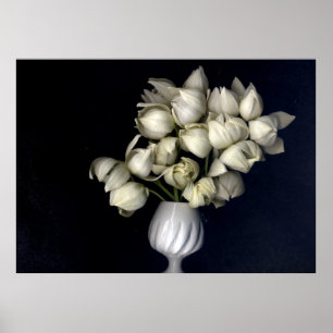 Witte hart op zwart poster