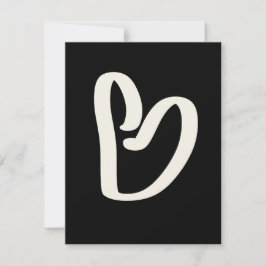 Witte hart op zwarte liefde valentijns feestdagenkaart