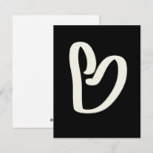 Witte hart op zwarte liefde valentijnskaart feestdagenkaart (Voorkant / Achterkant)