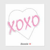 Witte Hart Roze XOXO Valentijnsdag Modern Sticker (Vel)