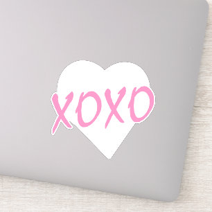 Witte Hart Roze XOXO Valentijnsdag Modern Sticker