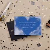 Witte Hart Sky Custom Foto Begrafenis Bedankkaart