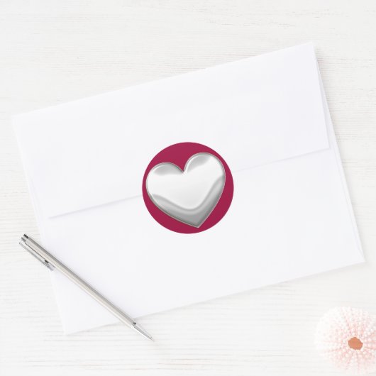 Witte hart Stickers (Envelop)