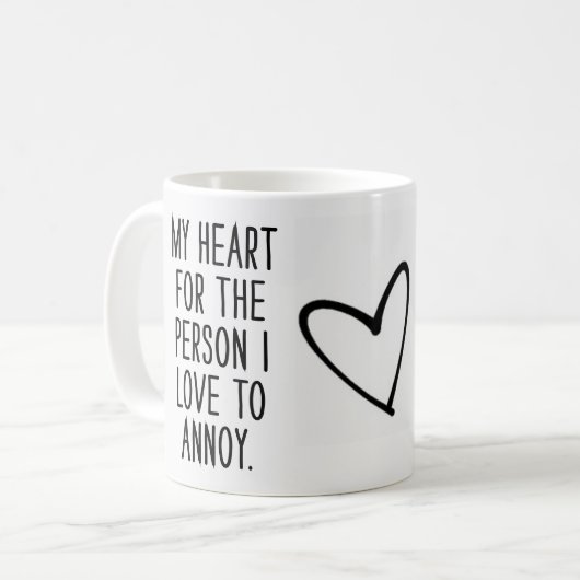 Witte Hart Valentijn Speciale Mok (Voorkant links)