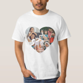 Witte hart valentijnsdag fotocollage t-shirt