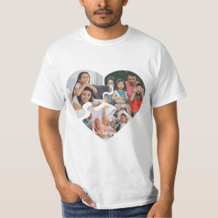 Witte hart valentijnsdag fotocollage t-shirt