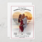 Witte Hart Vormig Vignette Huwelijksuitnodigingen Kaart (Voorkant / Achterkant)