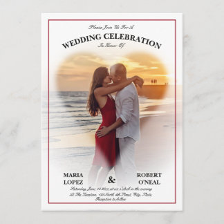 Witte Hart Vormig Vignette Huwelijksuitnodigingen Kaart