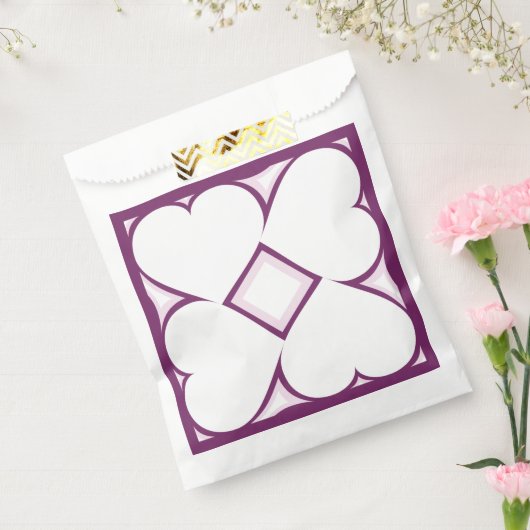 Witte harten bedankzakje (Gezegeld)