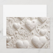 Witte harten blanco (geprägde look) kaart (Voorkant / Achterkant)