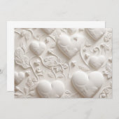 Witte harten blanco (geprägde uitstraling)  kaart (Voorkant / Achterkant)