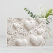 Witte harten blanco (geprägede look)  kaart (Staand voorkant)