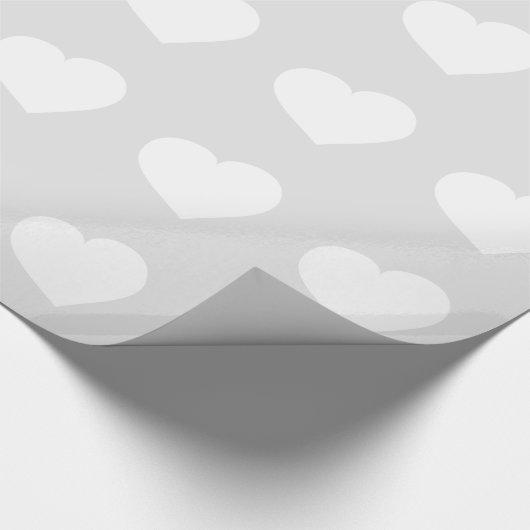 Witte harten cadeaupapier (Hoek)