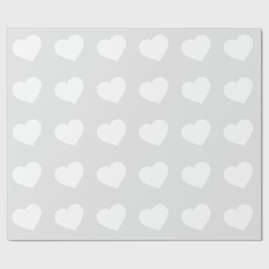 Witte harten cadeaupapier (Vlak)