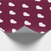 Witte harten cadeaupapier (Hoek)