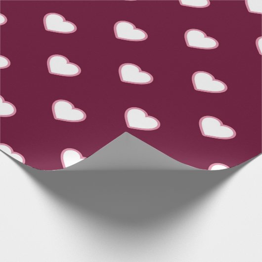 Witte harten cadeaupapier (Hoek)