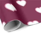 Witte harten cadeaupapier (Rol Hoek)