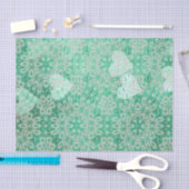 Witte harten en kant groen tissuepapier (Craft)