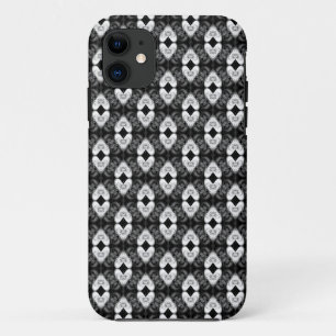 Witte harten op Black Pattern iPhone 5 Hoesje
