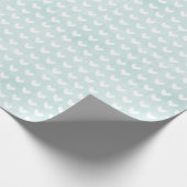 Witte harten op bleekgroen linnen cadeaupapier (Hoek)