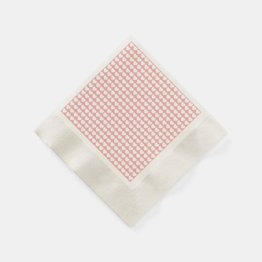 Witte harten op Blush Pink Servetten (Hoek)