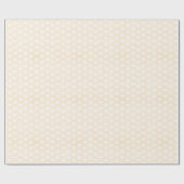 Witte harten op crèmekleurig linnen cadeaupapier (Vlak)