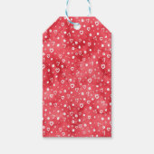 Witte harten op de achtergrond van Red Splash Cadeaulabel (Voorkant)