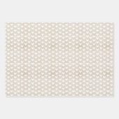 Witte harten op licht linnen inpakpapier vel (Voorkant)