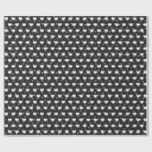 Witte harten op polka dots cadeaupapier (Vlak)