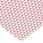 Witte harten op rode Valentijns Korte Tafelloper (Hoek)