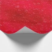 Witte harten op rood cadeaupapier (Hoek)