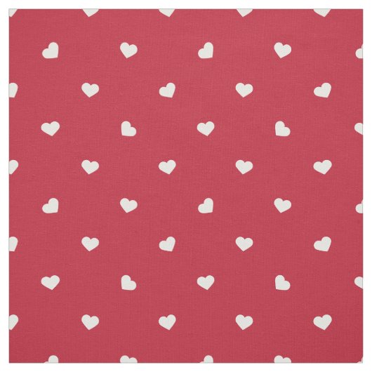 Witte harten op rood stof (Swatch)