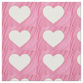 Witte harten op roze blends stof (Swatch)