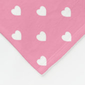 Witte harten op roze fleece deken (Hoek)