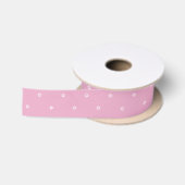 Witte harten op roze lint voor het inpakken van ca (Spoel)