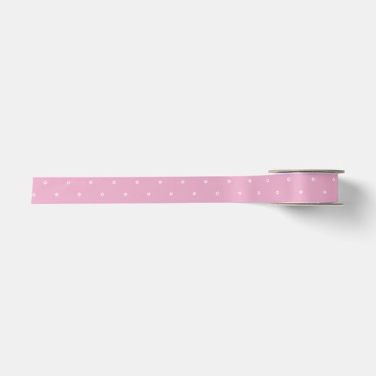 Witte harten op roze lint voor het inpakken van ca (Voorkant)