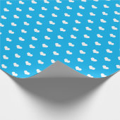 witte harten op verpakkingspapier van aqua cadeaupapier (Hoek)