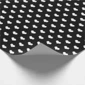 Witte harten op zwart inpakpapier (Hoek)