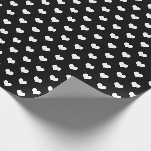 Witte harten op zwart inpakpapier (Hoek)