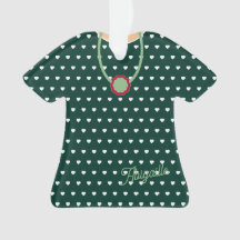 Witte Harten Over Groene T-Shirt Dress Figurine