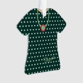 Witte Harten Over Groene T-Shirt Dress Figurine Ornament (voorkant)